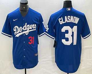 Men's Los Angeles Dodgers #31 Tyler Glasnow Number Blue Stitched Cool Base Nike Jersey,We sell and wholesale Men's Los Angeles Dodgers #31 Tyler Glasnow Number Blue Stitched Cool Base Nike Jersey on line form chian!